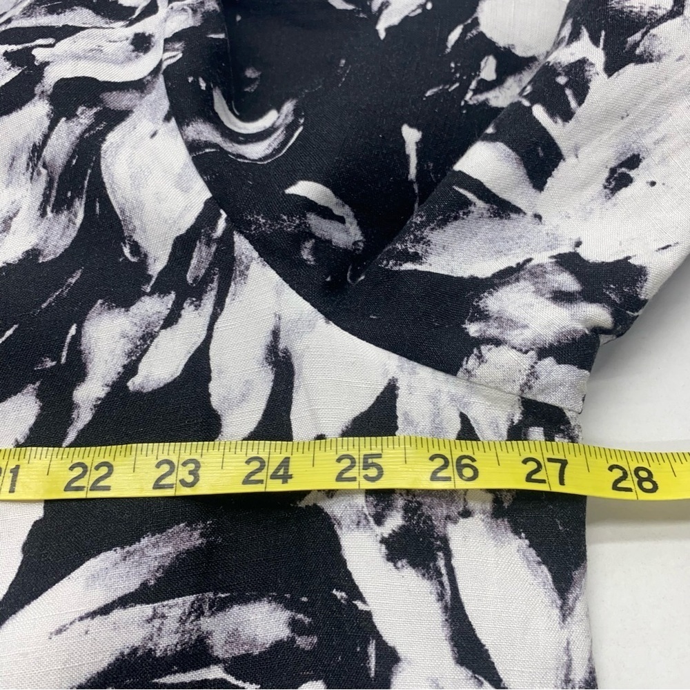 Catherines Monochrome Floral Open Jacket 2X 3/4 SL Pockets Black/White - Picture 11 of 11
